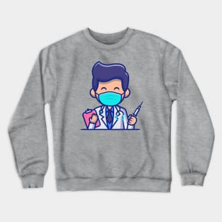 Doctor With Injection And Clipboard Crewneck Sweatshirt